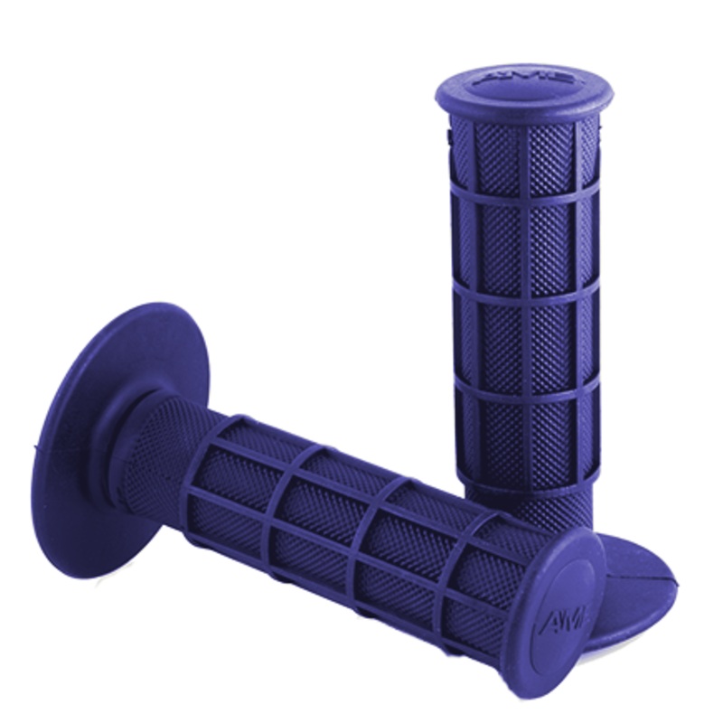 AME Full Waffle BMX Grips – Flanged – Blue – USA Made