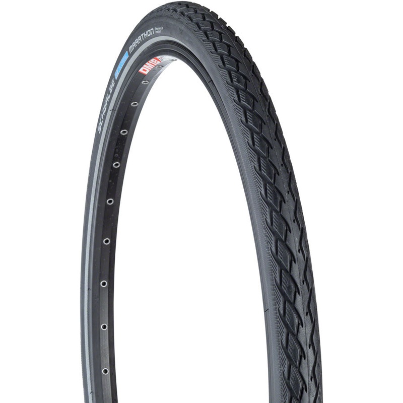 Schwalbe Marathon Tire – 700b x 38 / 28 x 1-1/2, Clincher, Wire, Black/Reflective, Performance, Endurance, GreenGuard
