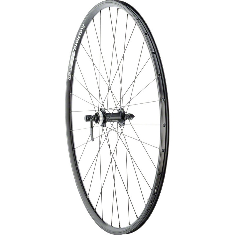 Alex DC19 Rim+Disc Front Wheel – 700, QR x 100mm, Center-Lock, Black, Clincher