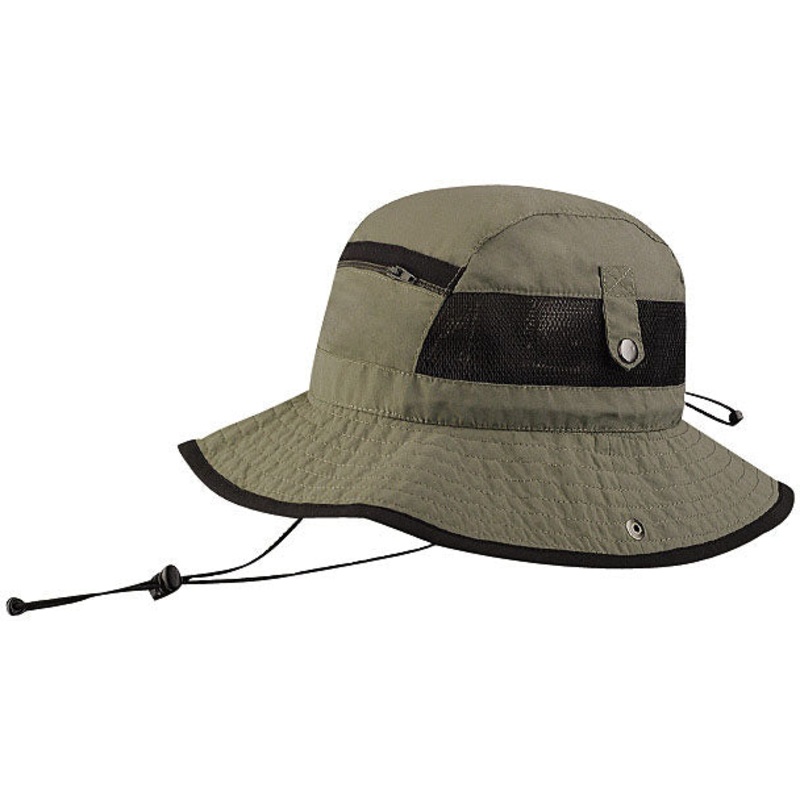 Juniper Explorer Bucket UV Protection Bucket Hat in Khaki, Olive & Charcoal  Outdoor Adventure Sun Hat with Zipper Pocket for Small Essentials