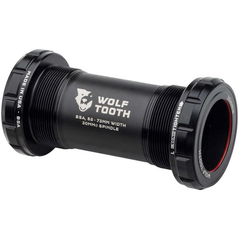 Wolf Tooth Bottom Bracket – English (BSA), 68/73mm, For 30mm Spindle, Black