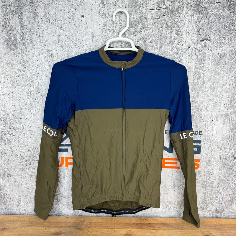 Worn Once! Le Col Men’s Medium Long Sleeve Navy Olive Cycling Jersey