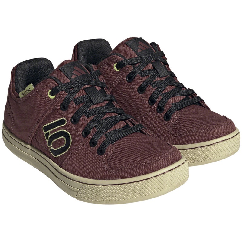 Five Ten Freerider Canvas Flat Shoes – Womens Quiet Crimson/Core Pulse Lime 7