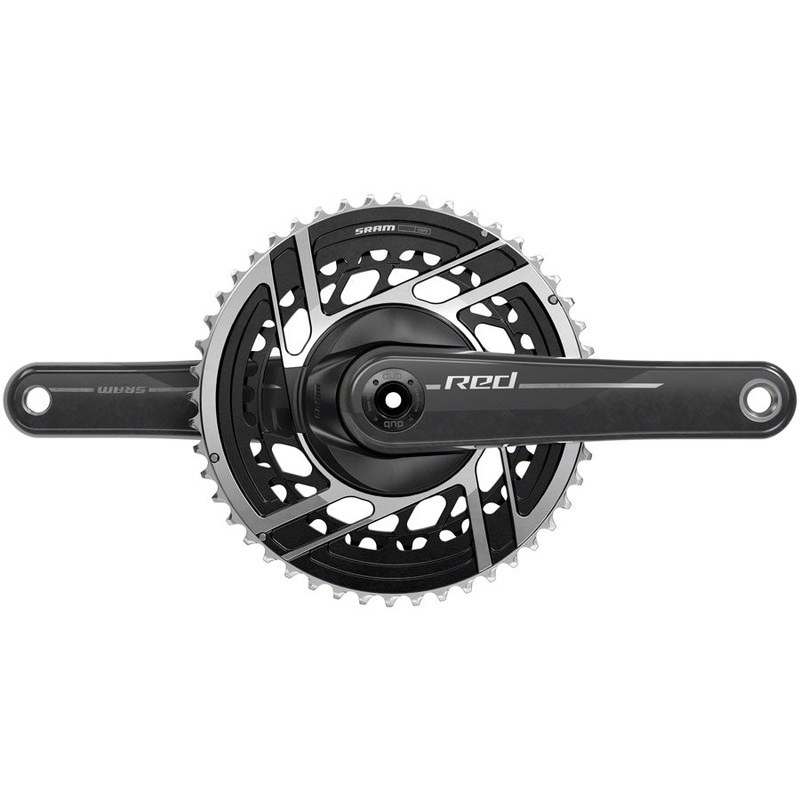 SRAM RED Crankset – 165mm, 2x 12-Speed, 46/33t, 8-Bolt Direct Mount, DUB Spindle Interface, Natural Carbon, E1