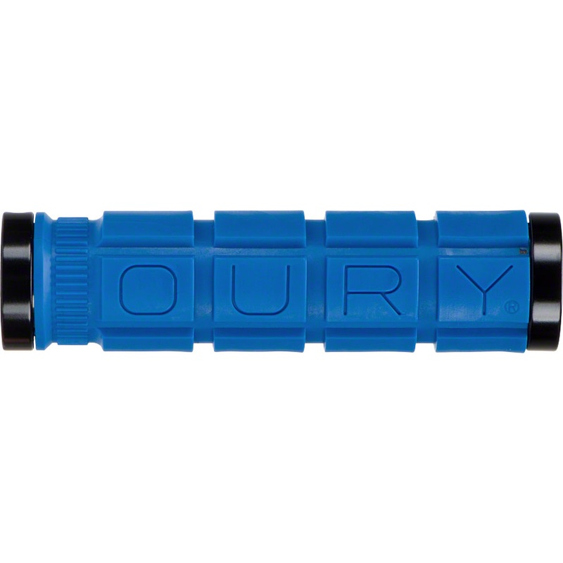 Oury Lock-On Bonus Pack Bicycle Grips  Blue, Classic Style, Lock-On Handlebar Grips with Snap-Caps & Lock Jaws, Made by ODI, Comfortable, Durable, Lightweight