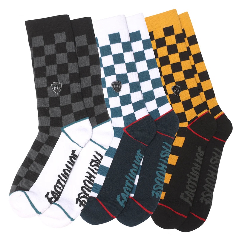Fasthouse Triple Check Socks – 3 Pack – Multi
