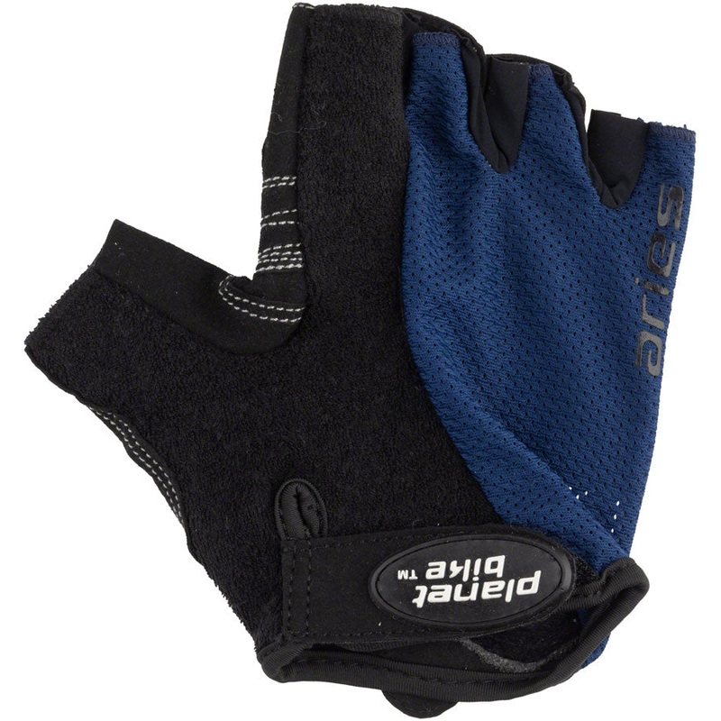 Planet Bike Aries Gloves – Black/Blue, Short Finger, X-Large
