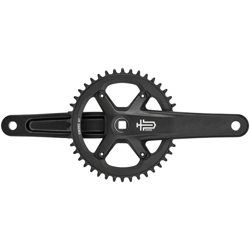 Sword BLK 1x Crankset – 172.5mm 9/10-Speed 42t 110 Asym BCD JIS Square Taper Spindle Interface BLK