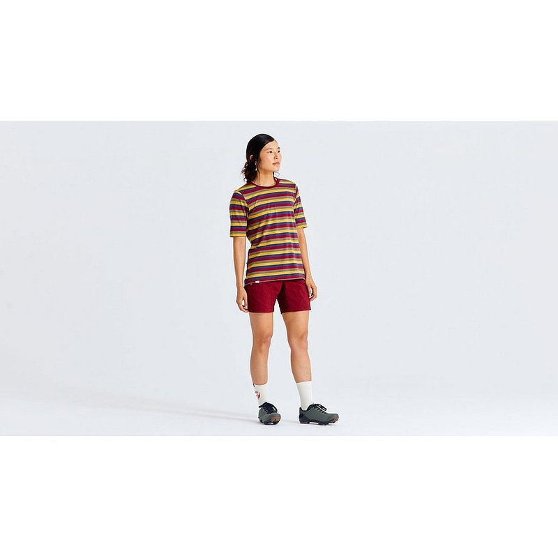 Specialized s/f cotton striped tee ss wmn multi l
