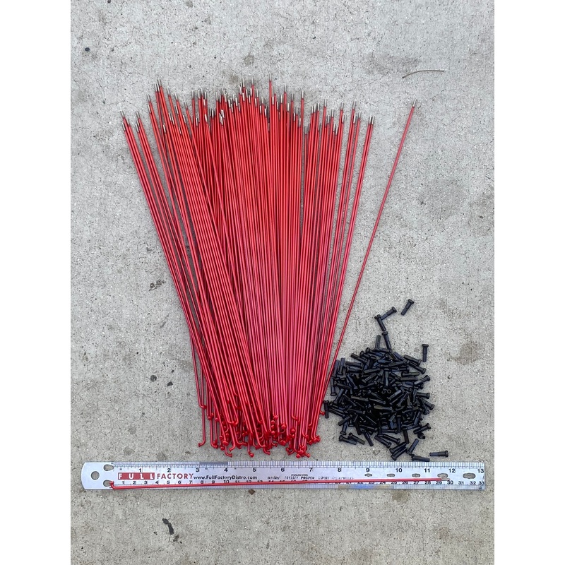 Stacked Stainless steel spokes Red