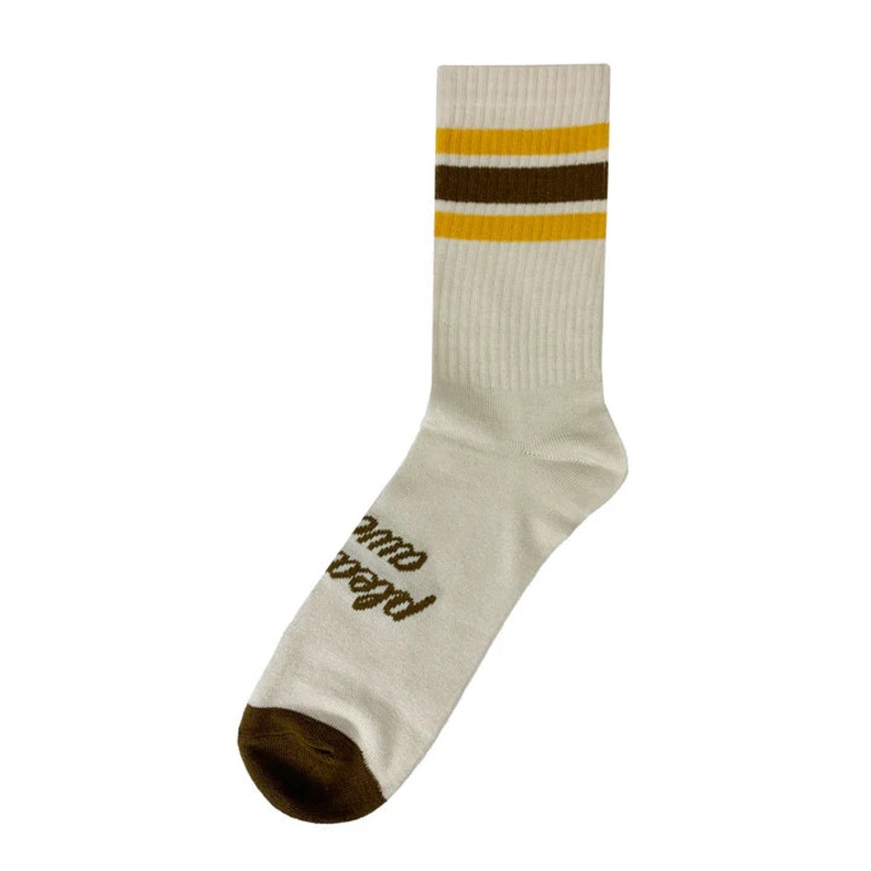 Cult Pleasure BMX Socks – Cream / Brown / Yellow