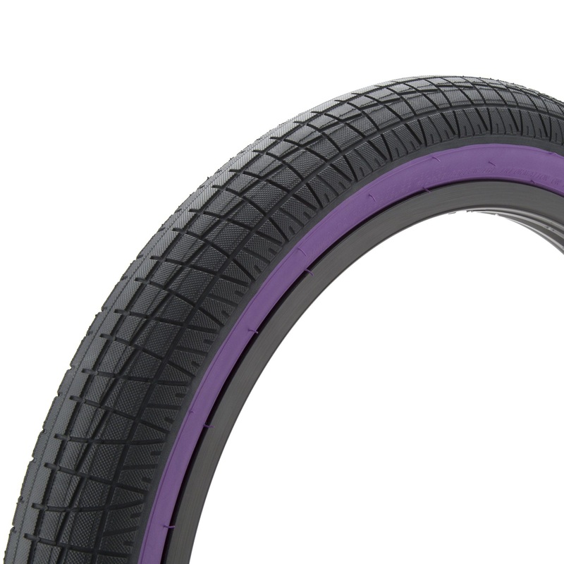 20×2.40 Mission Fleet BMX tire – Black w/ Purple Sidewall