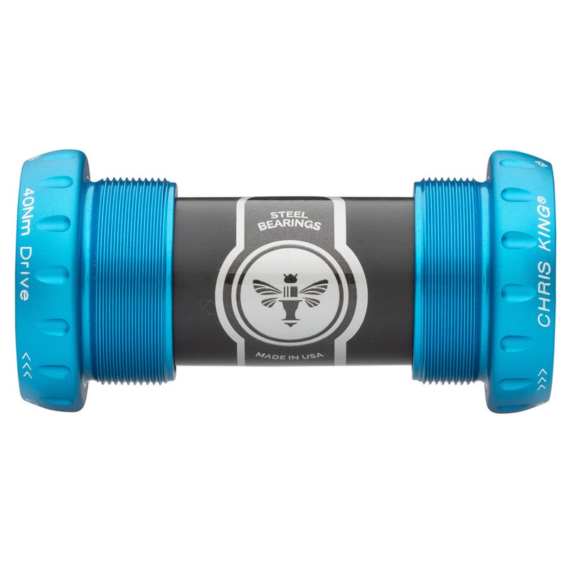 Chris King ThreadFit 24 Bottom Bracket with Fit Kit 4 – English, For Shimano Hollowtech II, Matte Turquoise