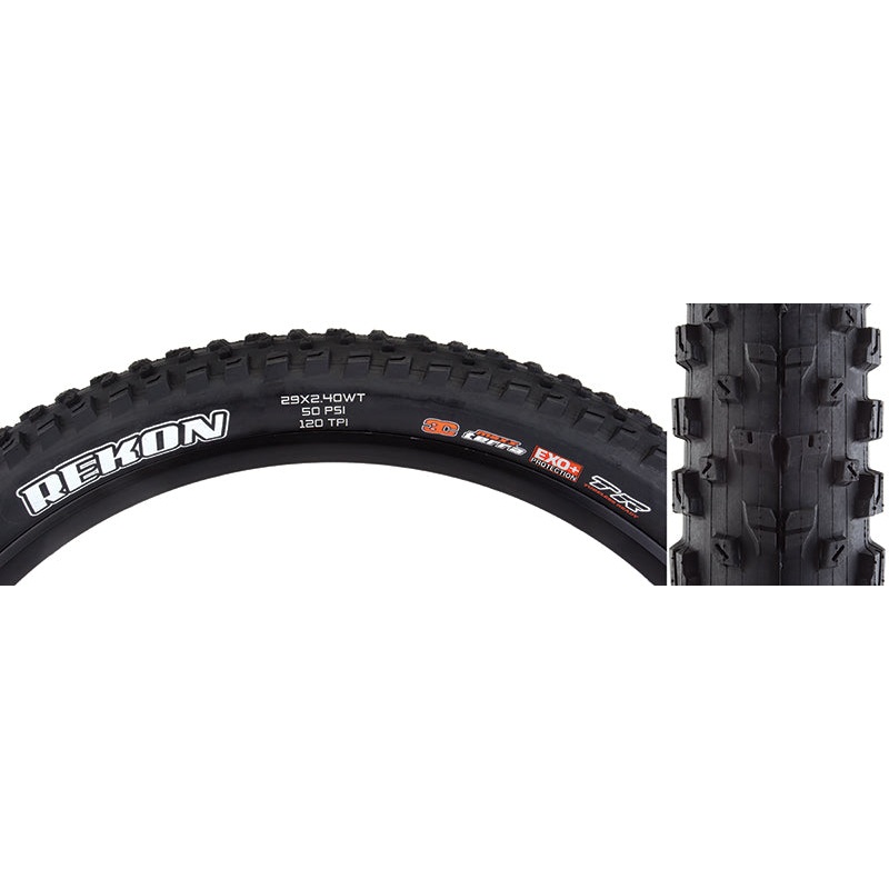 Maxxis Rekon Tire – 29 x 2.4 Tubeless Folding BLK 3C Maxx Terra EXO+ Wide Trail