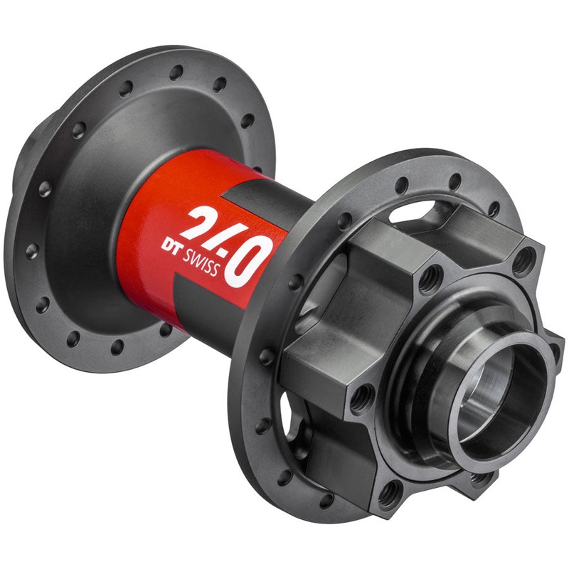 DT Swiss 240 Front Hub – 20 x 110mm DH Boost, 6-Bolt, Black/Red, 28H