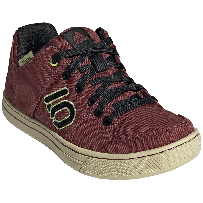 Five Ten Freerider Canvas Flat Shoes – Womens Quiet Crimson/Core BLK/Pulse Lime 9.5