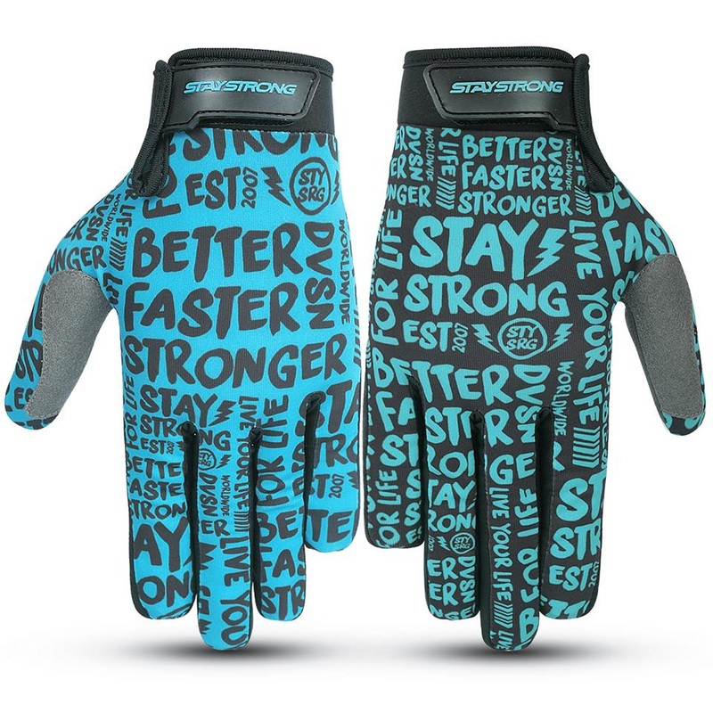 Stay Strong Sketch Gloves – Black/Teal