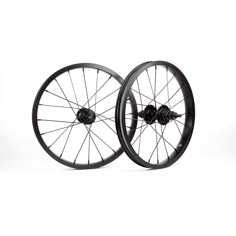16″ OEM WHEELSET 20 HOLE SINGLE WALL, 3/8 LOOSE FRONT 3/8 SEALED CASSETTE 9T REAR ALL BLACK