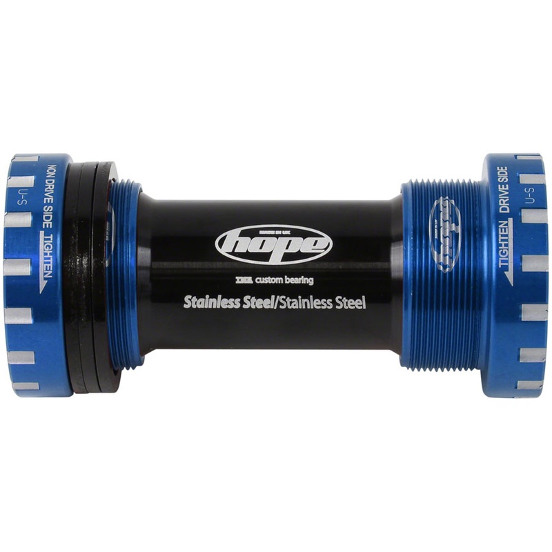 Hope BSA Threaded Bottom Bracket – 68/73mm For 24mm Spindle Stainless Blue