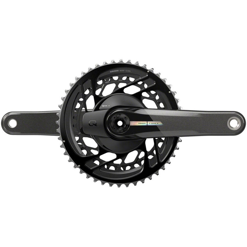 SRAM Force AXS Power Meter Crankset – 165mm 2x 12-Speed 46/33t Direct Mount DUB Spindle Interface Iridescent Gray D2