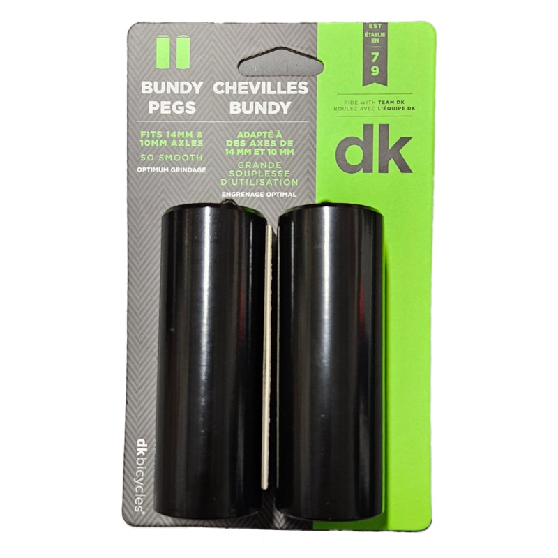 DK Bundy Axle pegs (pair) – 14mm or 3/8″ – Black