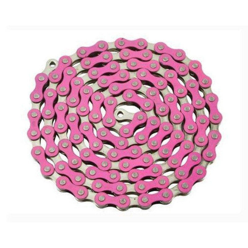 Yaban (YBN) S410 1/2″ X 1/8″ BMX Chain – Pink and Nickel