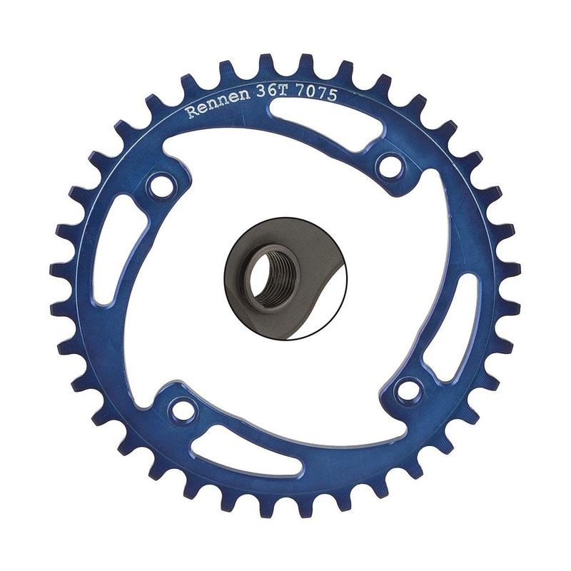 Rennen – 4 Bolt 104mm BCD Threaded Chainring – Blue
