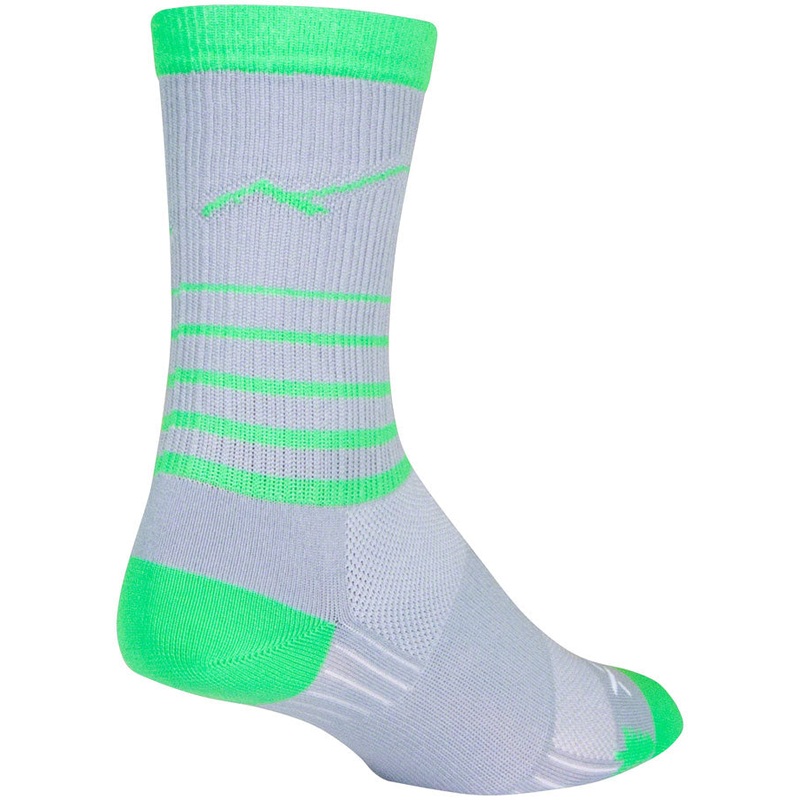 SockGuy SGX Peaks Socks – 6″ Gray/Green Small/Medium