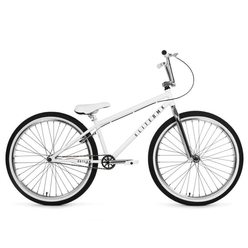Elite BMX Outlaw 26″ BMX Freestyle Bike-White Combat