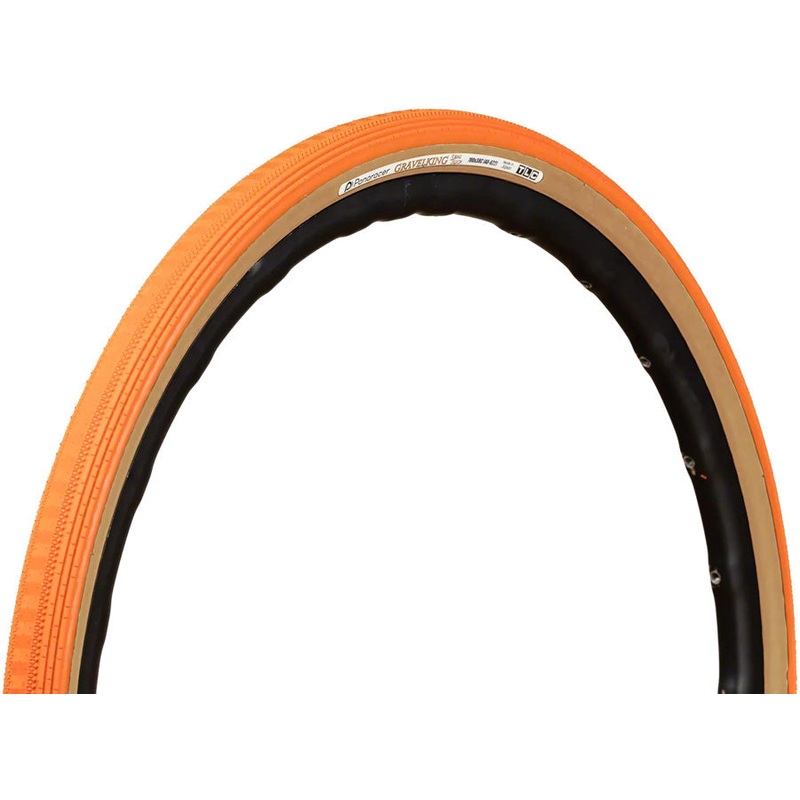 Panaracer GravelKing SS Tire – 700 x 43 Tubeless Folding Sunset Orange/Brown