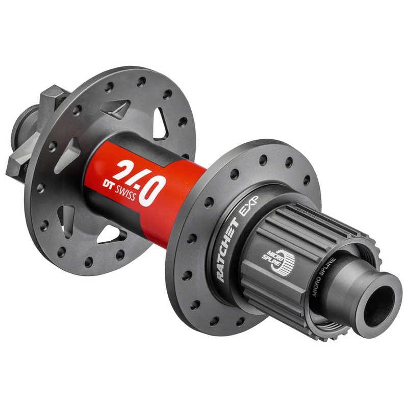 DT Swiss 240 EXP Rear Hub – 12 x 148mm, 6-Bolt, Micro Spline, Black/Red, 32H, 36pt