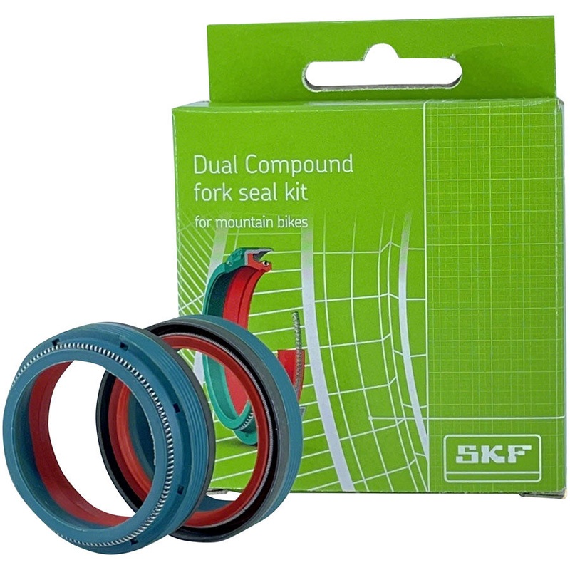 SKF Dual Compound MTB Fork Seal Kits | High-Performance Rubber, Advanced Sealing Technology, Fit RockShox & Fox Air 32-40mm Suspension