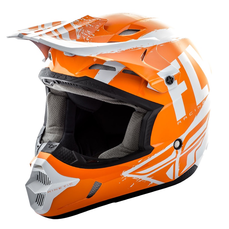 Fly Racing 2018 Kinetic Burnish Helmet-Orange/White/Grey