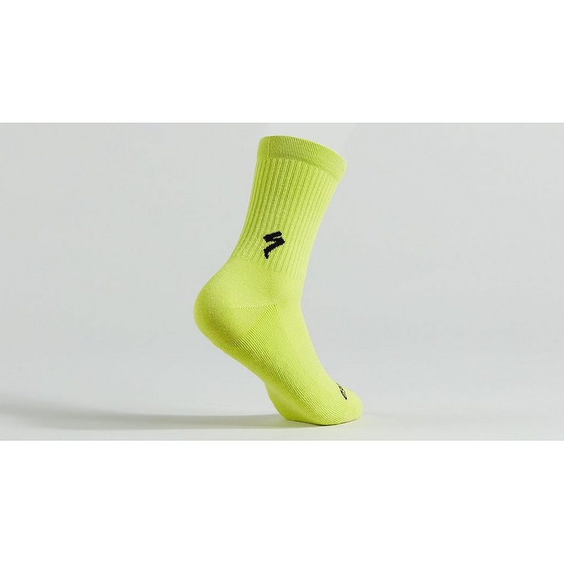 cotton tall sock hyper green l