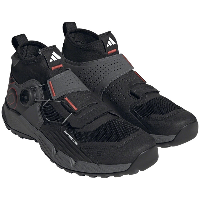 Five Ten Trailcross Pro Mountain Clipless Shoes – Mens Gray Five/Core BLK/Red 6