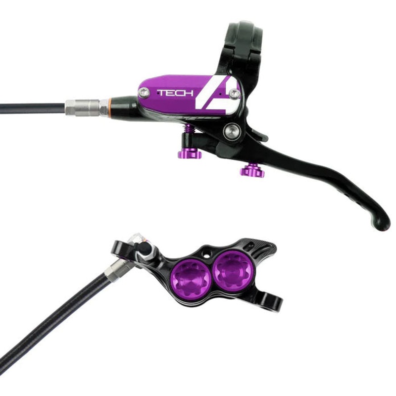 Hope Tech 4 E4 Disc Brake and Lever Set – Front Hydraulic Post Mount Purple