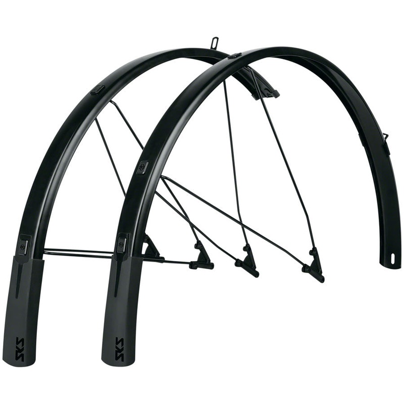SKS B46 Bluemels Style Full Coverage Fender Set – 46mm, 700 x 28-37, Matte Black
