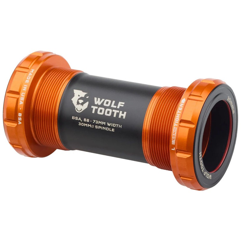 Wolf Tooth Bottom Bracket – English (BSA) 68/73mm For 30mm Spindle Orange