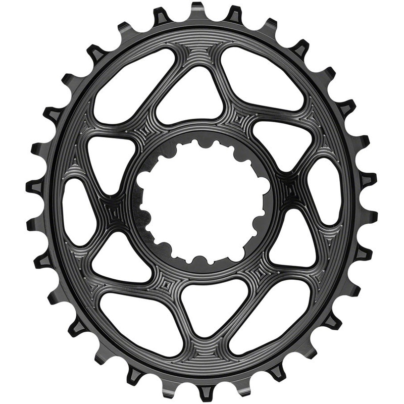 absoluteBLACK Oval Direct Mount Chainring – 30t SRAM 3-Bolt Direct Mount 3mm Offset Requires Hyperglide+ Chain BLK