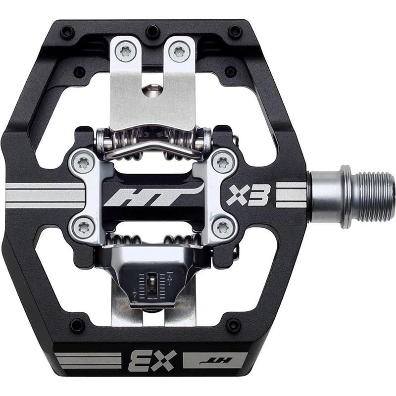 HT Components X3 Pedals – Dual Sided Clipless with Platform Aluminum 9/16 Black