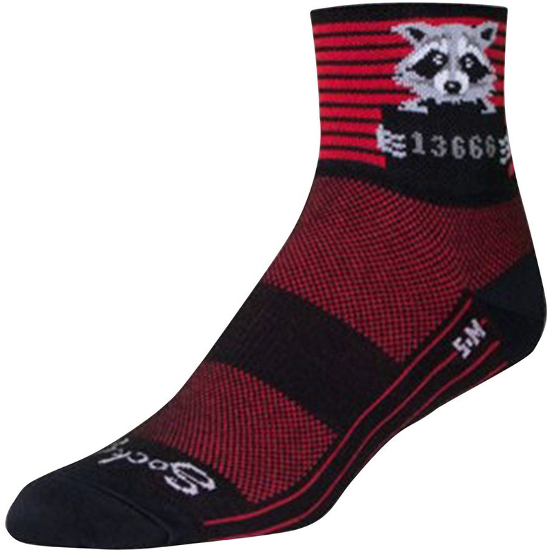 SockGuy Classic Busted Socks – 3″ Black/Red Stripe Small/Medium