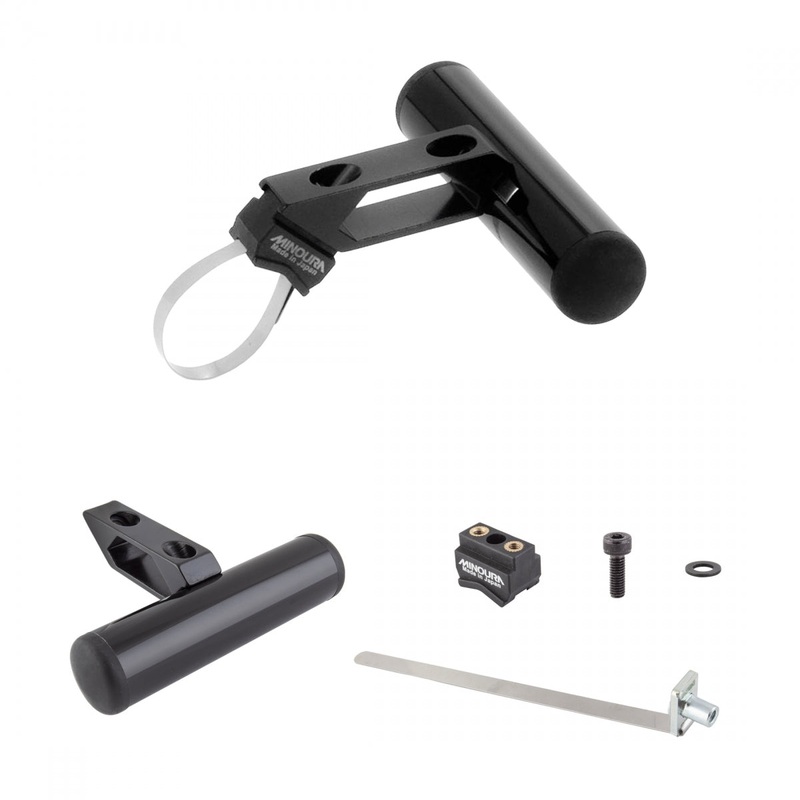 Universal Minoura SpaceGrip Handlebar Mounts  Adjustable Stainless Steel Band, Compatible with 22-34mm Bars for Lights & Cycle Computers