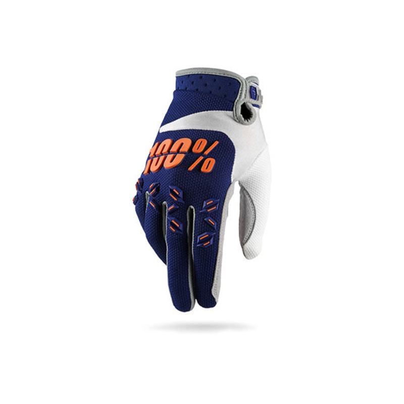 100% Airmatic BMX Race Gloves-Navy/Orange