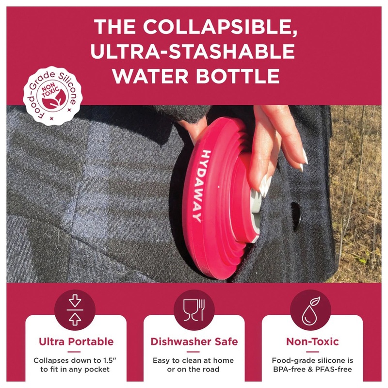 Hydaway Water Bottle Raspberry 25 Oz