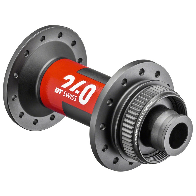 DT Swiss 240 Front Hub – 12 x 100mm Center-Lock Black/Red 24H