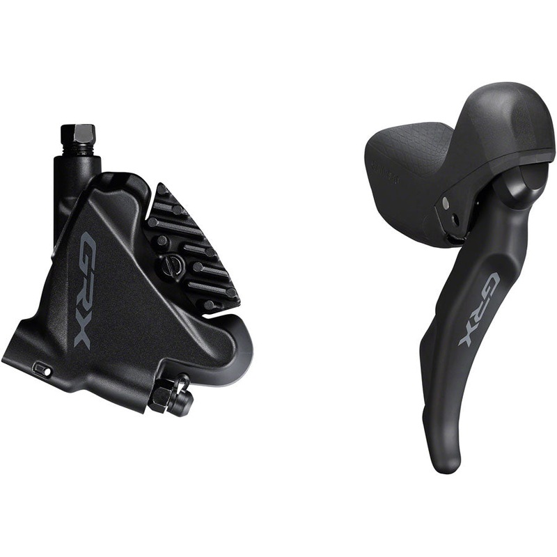 Shimano GRX ST-RX600 Shift/Brake Lever with BR-RX400 Hydraulic Disc Brake Caliper – Right/Rear, 11-Speed, Flat Mount