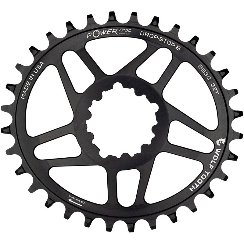 Wolf Tooth Elliptical Direct Mount Chainring – 32t, SRAM Direct Mount, Drop-Stop B, For SRAM BB30 Short Spindle Cranks, 0mm Offset, Black