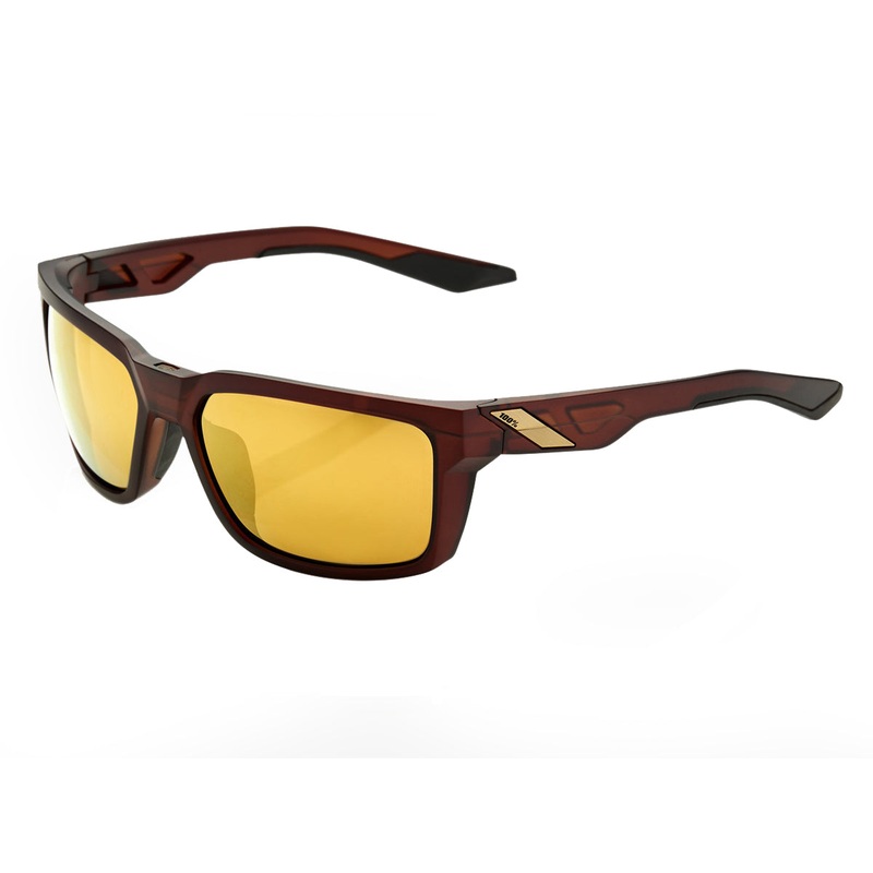 100% Daze – Soft Tact Rootbeer Casual Sunglasses – Flash Gold Lens