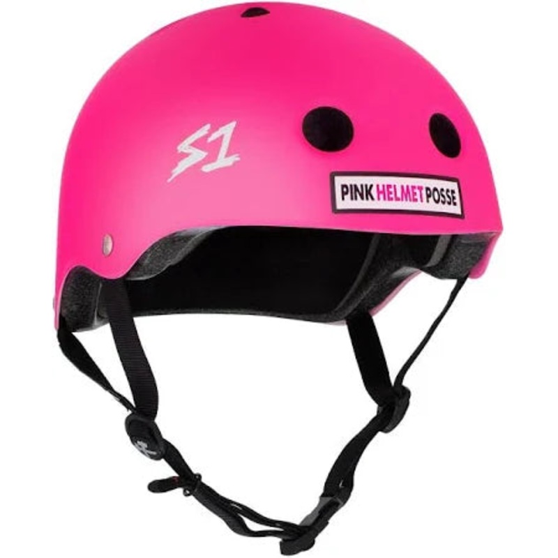S1 Lifer Helmet – Pink Helmet Posse – Black Matte Pink Straps