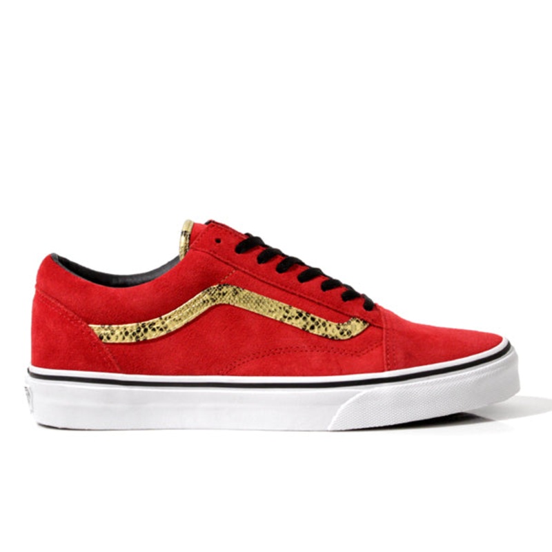 Vans Old Skool Shoes-Snake Red/Gold
